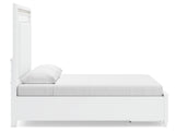 Chalanna Queen Upholstered Storage Bed with Mirrored Dresser and 2 Nightstand in White from Ashley - Luna Furniture
