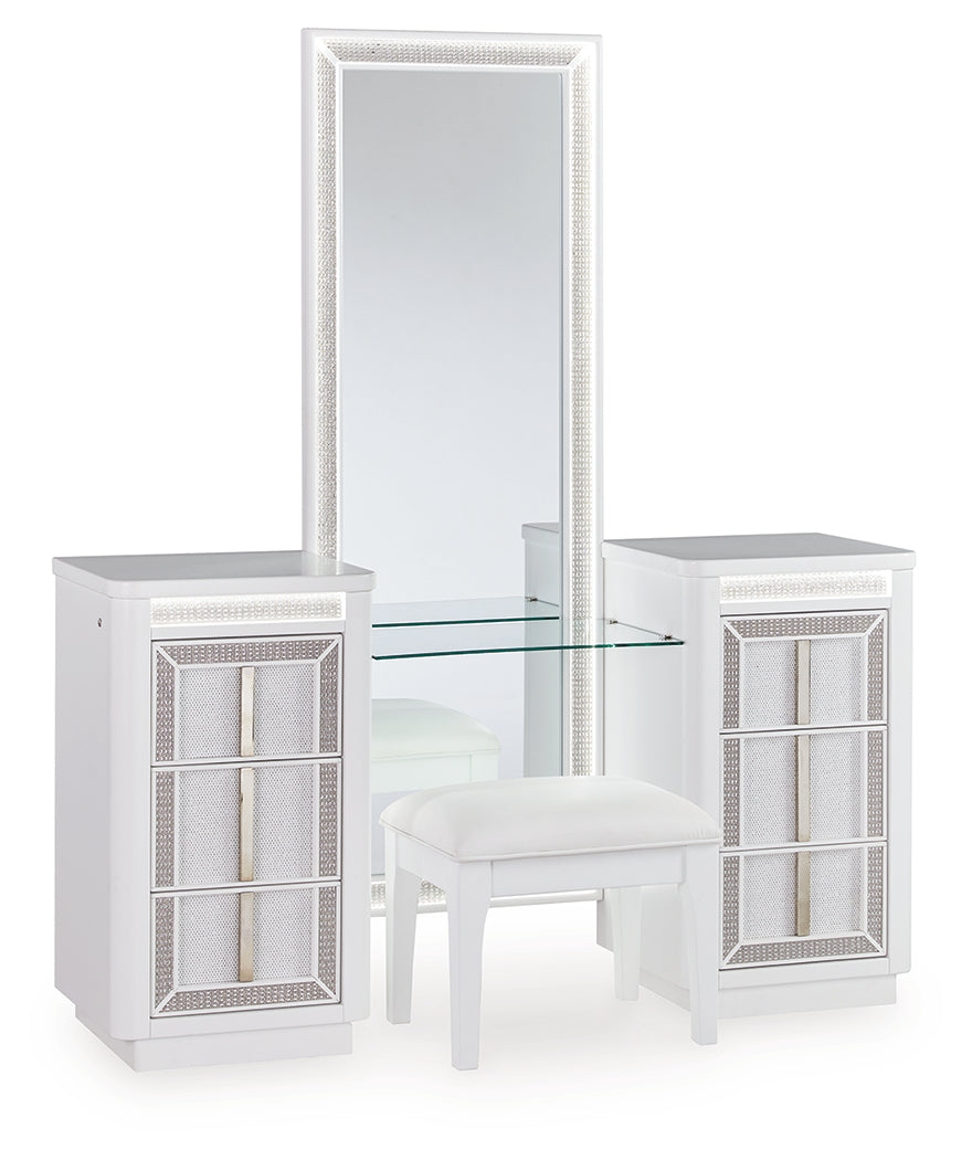 Chalanna Vanity, Mirror and Stool from Ashley - Luna Furniture