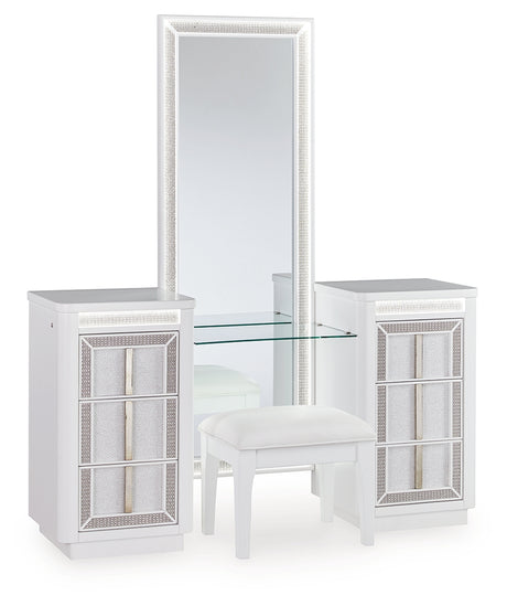Chalanna Vanity, Mirror and Stool from Ashley - Luna Furniture