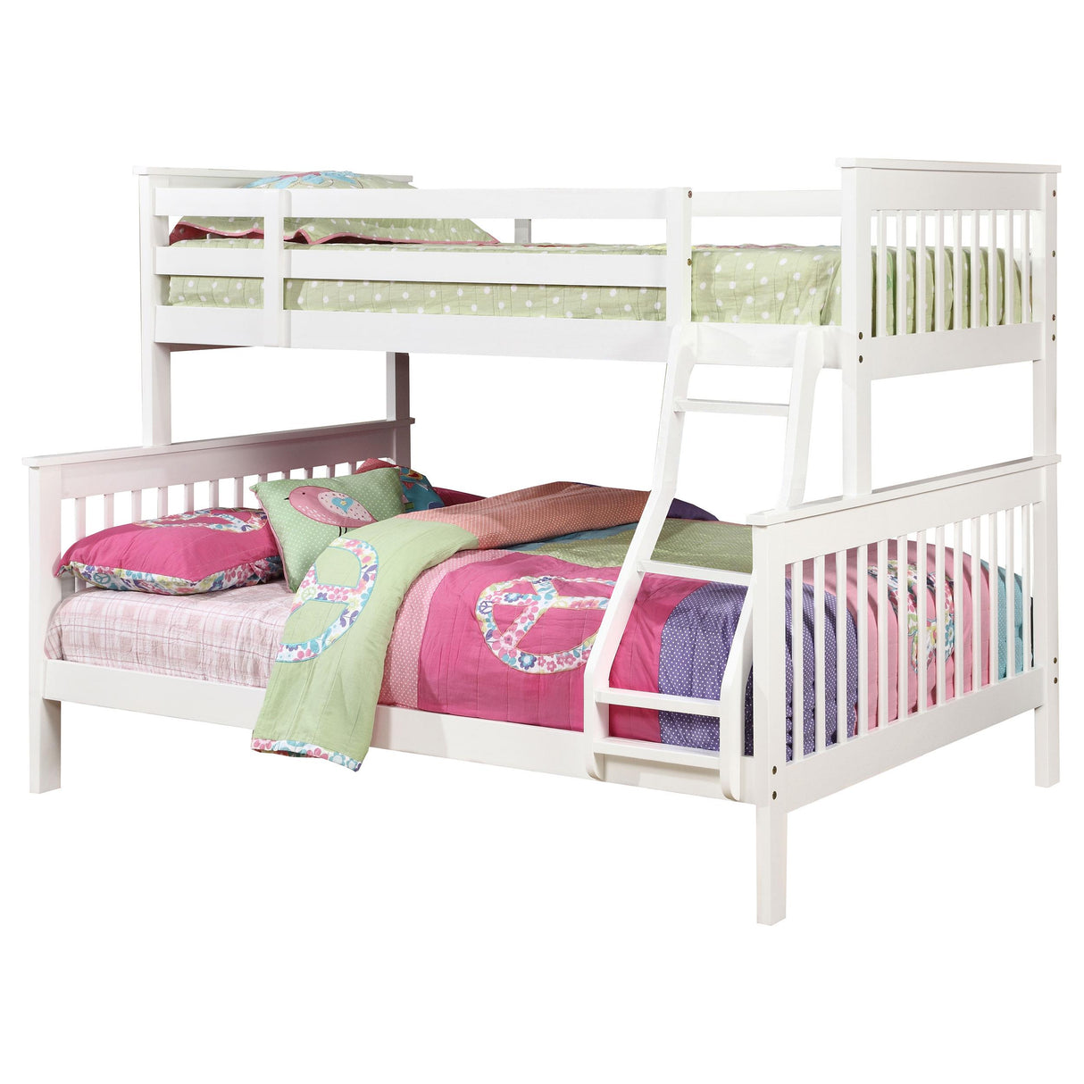 Chapman White Wood Twin Over Full Bunk Bed from Coaster - Luna Furniture
