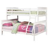 Chapman White Wood Twin Over Full Bunk Bed from Coaster - Luna Furniture