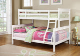 Chapman White Wood Twin Over Full Bunk Bed from Coaster - Luna Furniture