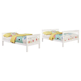 Chapman White Wood Twin Over Full Bunk Bed from Coaster - Luna Furniture