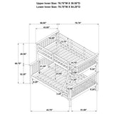 Chapman White Wood Twin Over Full Bunk Bed from Coaster - Luna Furniture