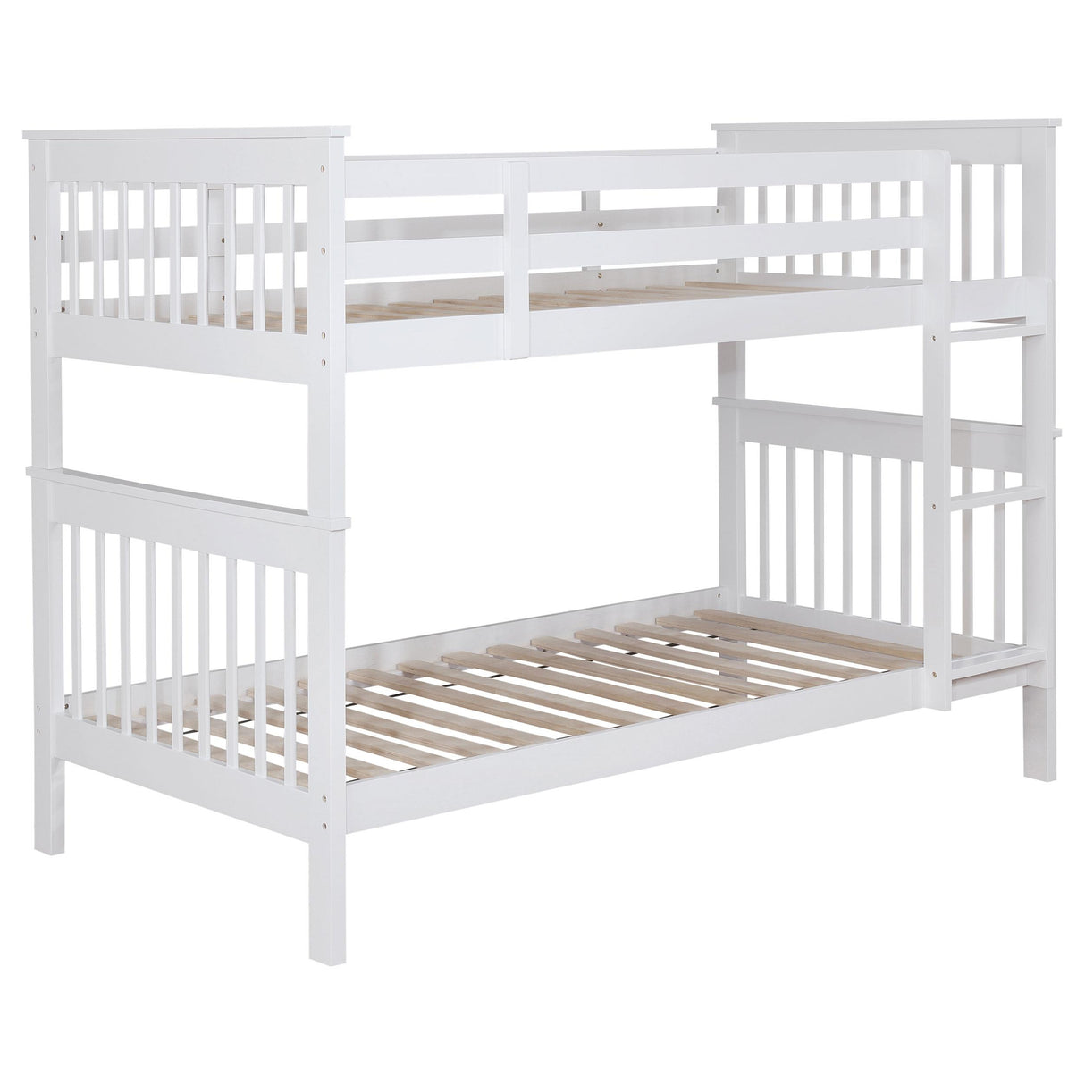 Chapman White Wood Twin over Twin Bunk Bed from Coaster - Luna Furniture