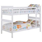 Chapman White Wood Twin over Twin Bunk Bed from Coaster - Luna Furniture