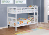 Chapman Wood Twin Over Twin Bunk Bed with Mattress White from Coaster - Luna Furniture