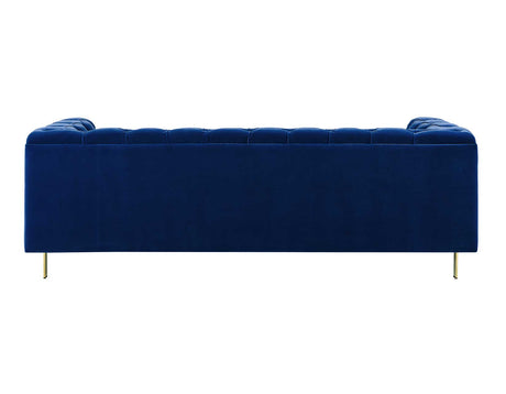 Charlene Blue Velvet Button Tufted Rolled Arm Chesterfield Sofa from Steve Silver - Luna Furniture