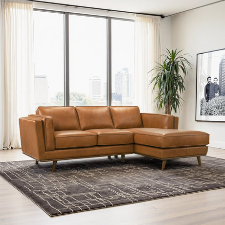Chase Tan Genuine Leather Right Facing Sectional from Midinmod - Luna Furniture