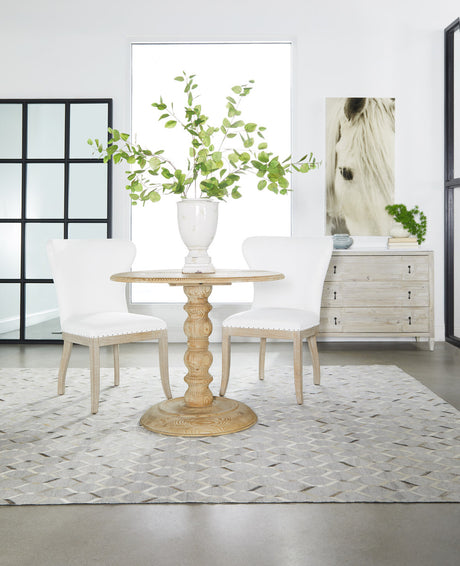 Chelsea 36" Round Dining Table in Smoke Gray Pine from Essentials For Living - Luna Furniture