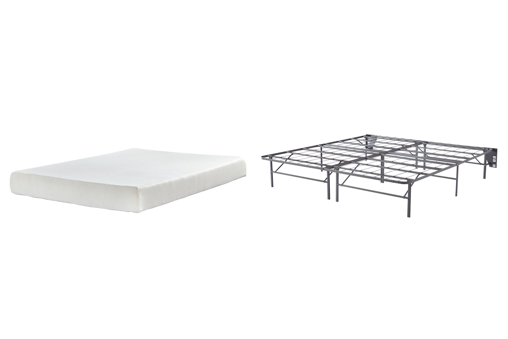 Chime 8 Inch Memory Foam Mattress with Foundation in White from Ashley - Luna Furniture