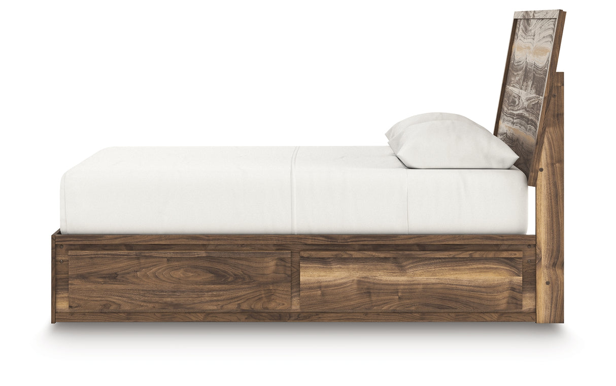 Chirason Brown Queen Panel Bed with Storage from Ashley - Luna Furniture