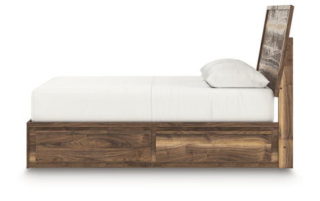 Chirason Brown Queen Panel Bed with Storage from Ashley - Luna Furniture