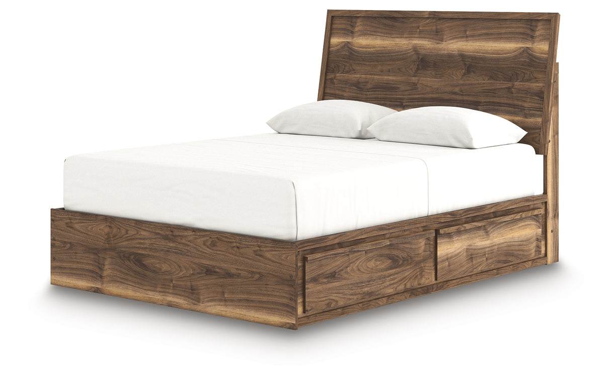 Chirason Brown Queen Panel Bed with Storage from Ashley - Luna Furniture