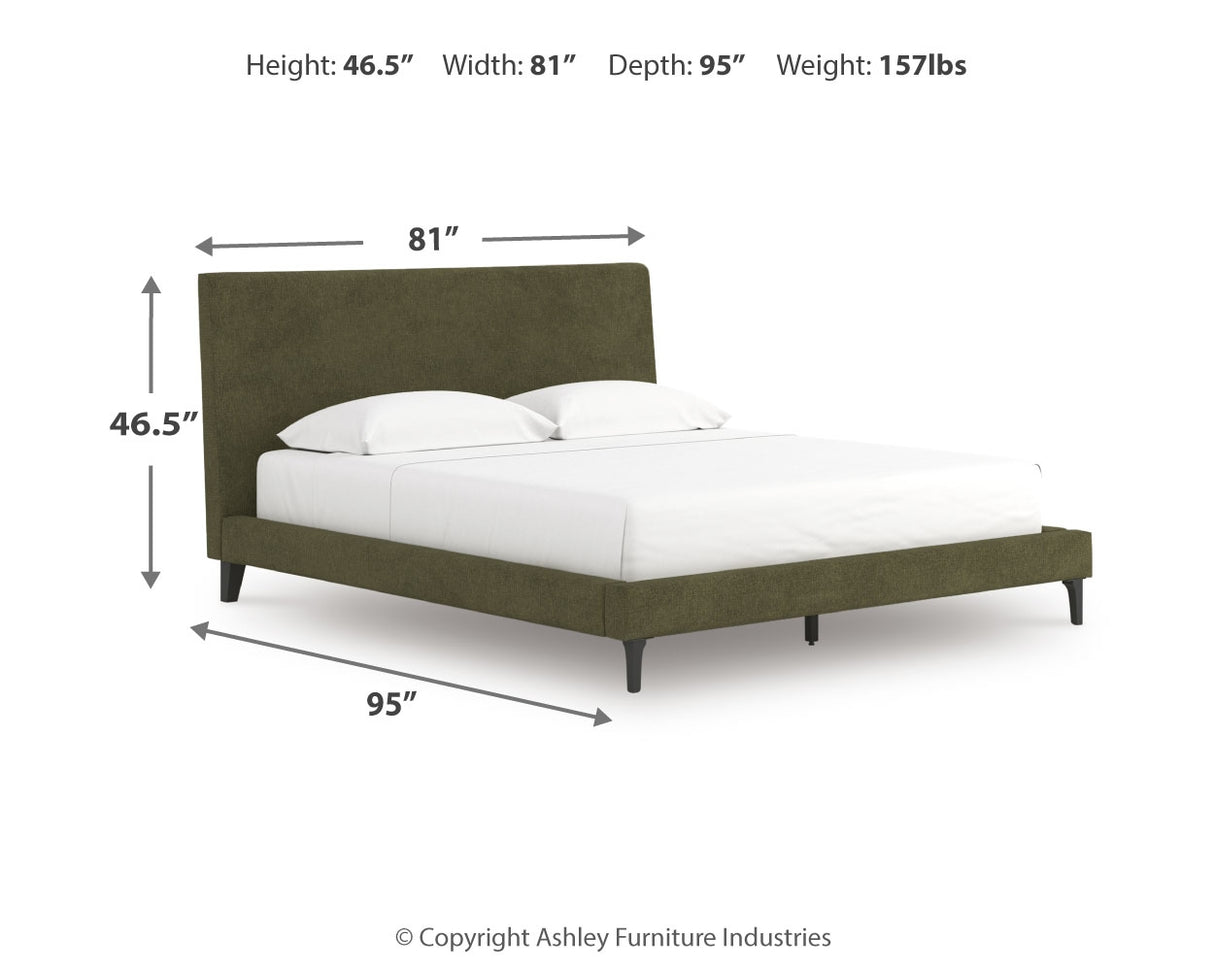Chirason Sage Green California King Upholstered Bed with Roll Slats from Ashley - Luna Furniture