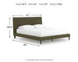 Chirason Sage Green California King Upholstered Bed with Roll Slats from Ashley - Luna Furniture