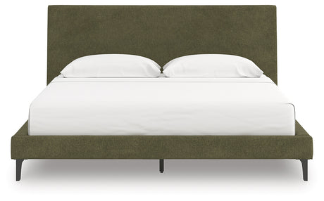 Chirason Sage Green King Upholstered Bed with Roll Slats from Ashley - Luna Furniture