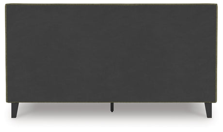 Chirason Sage Green King Upholstered Bed with Roll Slats from Ashley - Luna Furniture