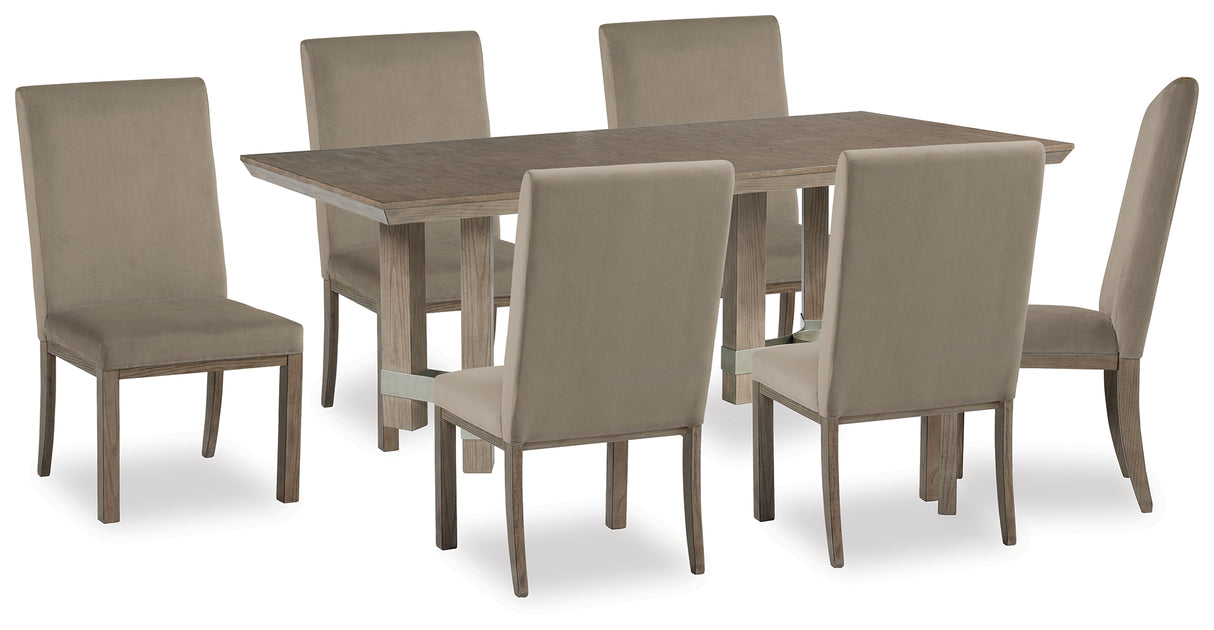 Chrestner Gray Dining Table and 6 Chairs from Ashley - Luna Furniture