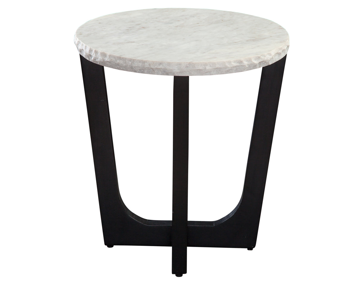 Chrissy 20″ Round White Marble End Table from Steve Silver - Luna Furniture