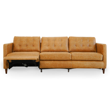 Christopher Brown Genuine Leather Electric Inclining Left Facing Sofa from Midinmod - Luna Furniture