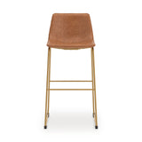 Ciabori Brown/Gold Bar Height Bar Stool, Set of 2 from Ashley Furniture - Luna Furniture