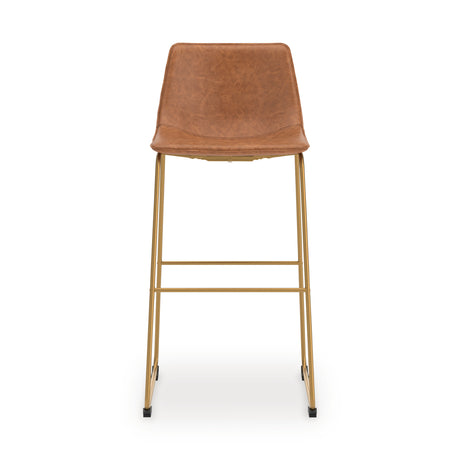 Ciabori Brown/Gold Bar Height Bar Stool, Set of 2 from Ashley Furniture - Luna Furniture