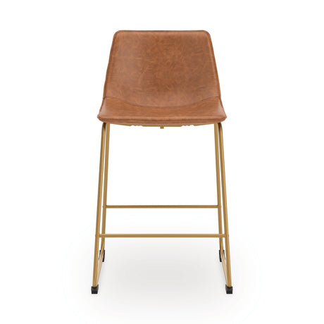 Ciabori Brown/Gold Counter Height Barstool, Set of 2 from Ashley Furniture - Luna Furniture
