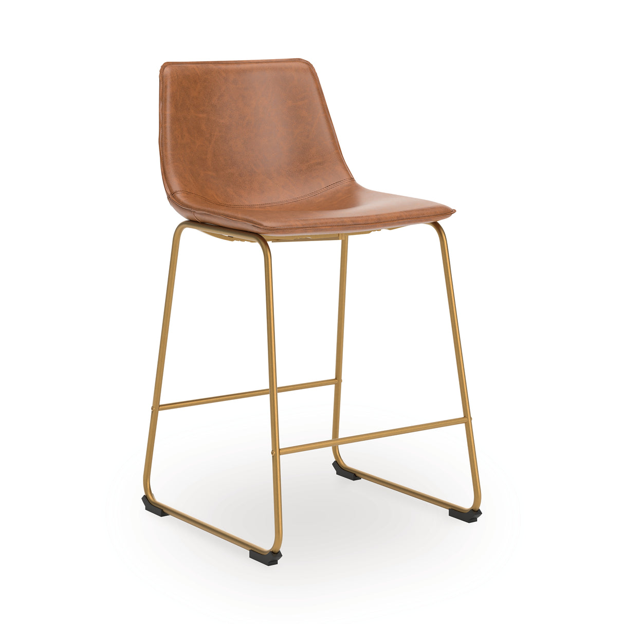 Ciabori Brown/Gold Counter Height Barstool, Set of 2 from Ashley Furniture - Luna Furniture