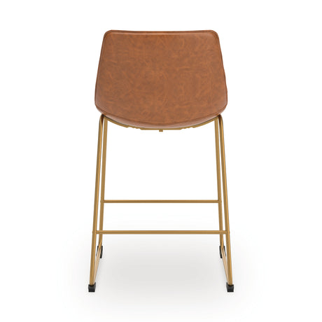 Ciabori Brown/Gold Counter Height Barstool, Set of 2 from Ashley Furniture - Luna Furniture