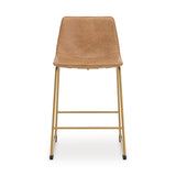 Ciabori Toast/Gold Bar Height Bar Stool, Set of 2 from Ashley Furniture - Luna Furniture