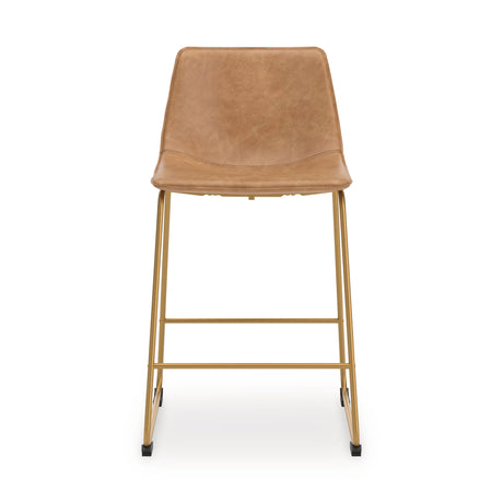 Ciabori Toast/Gold Bar Height Bar Stool, Set of 2 from Ashley Furniture - Luna Furniture
