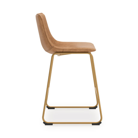Ciabori Toast/Gold Bar Height Bar Stool, Set of 2 from Ashley Furniture - Luna Furniture