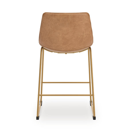 Ciabori Toast/Gold Counter Height Barstool, Set of 2 from Ashley Furniture - Luna Furniture