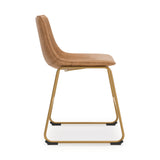 Ciabori Toast/Gold Dining Chair, Set of 2 from Ashley Furniture - Luna Furniture