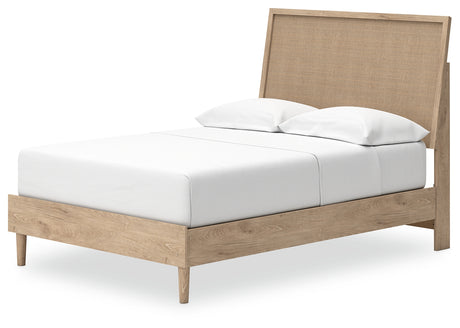 Cielden Full Panel Bed with Mirrored Dresser and Chest in Two-tone from Ashley - Luna Furniture