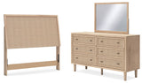 Cielden Full Panel Headboard with Mirrored Dresser in Two-tone from Ashley - Luna Furniture
