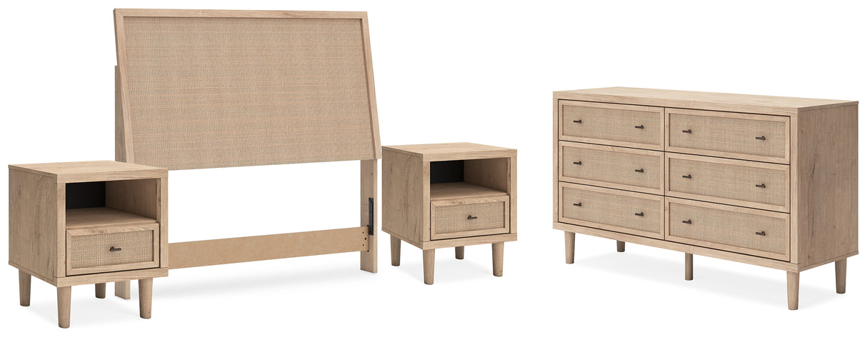 Cielden Full Upholstered Panel Bed with Dresser and 2 Nightstands in Two-tone from Ashley - Luna Furniture