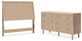 Cielden Full Upholstered Panel Bed with Dresser in Two-tone from Ashley - Luna Furniture