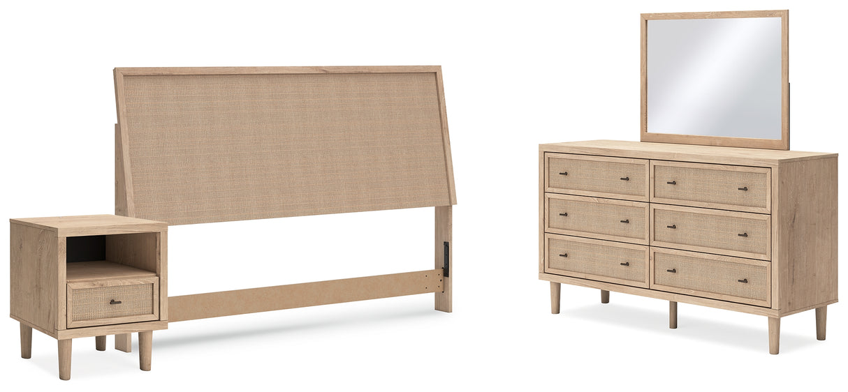 Cielden King Panel Headboard with Mirrored Dresser and Nightstand in Two-tone from Ashley - Luna Furniture