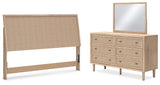 Cielden King Panel Headboard with Mirrored Dresser in Two-tone from Ashley - Luna Furniture