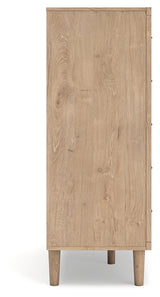 Cielden Queen Panel Headboard with Mirrored Dresser and Chest in Two-tone from Ashley - Luna Furniture