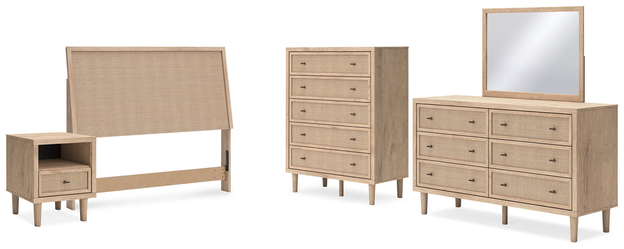 Cielden Queen Panel Headboard with Mirrored Dresser, Chest and Nightstand in Two-tone from Ashley - Luna Furniture