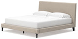 Cielden Soft Gray King Upholstered Platform Bed from Ashley - Luna Furniture