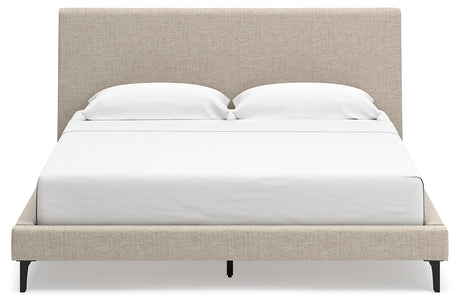 Cielden Soft Gray King Upholstered Platform Bed from Ashley - Luna Furniture