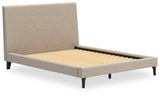 Cielden Soft Gray Queen Upholstered Platform Bed from Ashley - Luna Furniture
