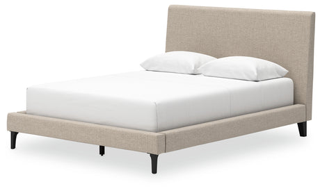 Cielden Soft Gray Queen Upholstered Platform Bed from Ashley - Luna Furniture