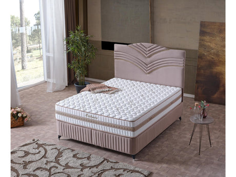 Cınar Full Storage Bed With Headboard in Light Brown from Furnia - Luna Furniture