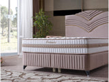 Cınar King Storage Bed With Headboard in Light Brown from Furnia - Luna Furniture