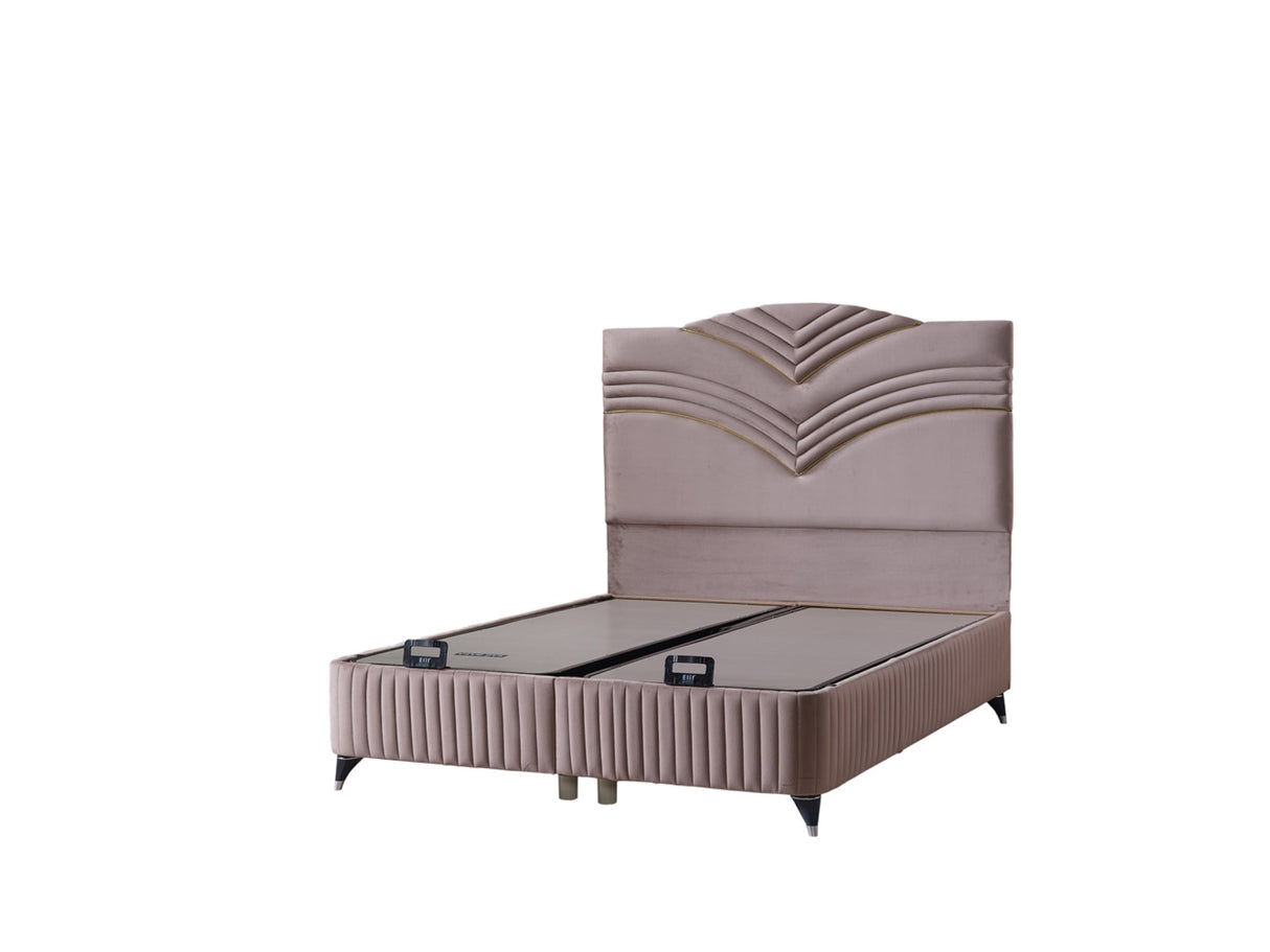 Cınar Twin Storage Bed With Headboard in Light Brown from Furnia - Luna Furniture